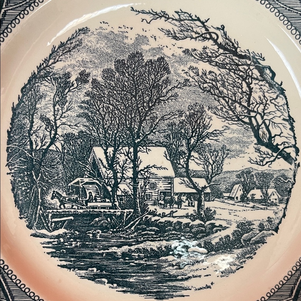 Classic Blue and White Scenic Dinner Plate - Picture 6 of 6